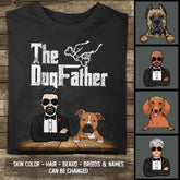 The Dog Father, Man & Dog, Black Wall T-shirt, Personalized Dog Breeds T-shirt, Gifts For Dog Dads