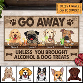 Go Away Unless You Brought Alcohol & Dog Treats, Personalized Dog Doormat