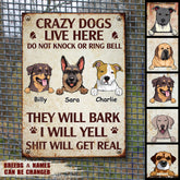 Warning Metal Yard Sign, Gifts For Dog Lovers, Do Not Knock Or Ring The Bell They Will Bark I Will Yell