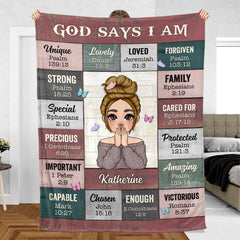 God Says I Am Pink - Personalized Blanket - Meaningful Gifts for Christmas