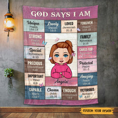 God Says I Am Pink - Personalized Blanket - Meaningful Gifts for Christmas