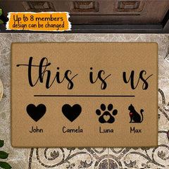 This Is Us Family Personalized Dog Doormat DM-PT186
