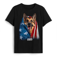 Happy 4th July America Dog - Personalized T-Shirt, 4th Of July T-Shirt, Gift For Dog Lovers