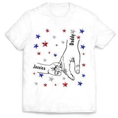 4th Of July Hands In Hands Best Mom/ Dad Ever - Personalized T-Shirt, Gift For 4th Of July - TS1206