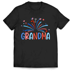 4th of July Grandma With Kids Names - Personalized T-Shirt, Gift For Grandma, Grandpa, Family Gift With Custom Names - CF-TS1234