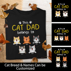 This Cat Dad Belongs To, Gift For Cat Dad, Personalized Cat Lovers T-Shirt